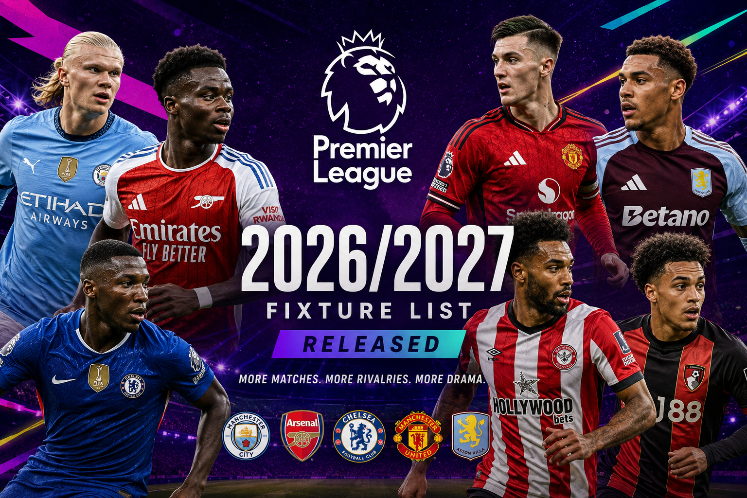 Premier League 2026/27 Fixtures Released: Opening Weekend Matches, Key Dates and Biggest Games to Watch