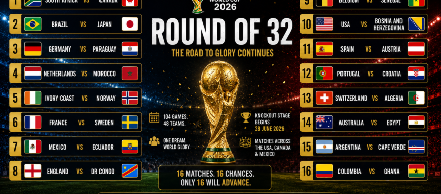 FIFA World Cup 2026 Round of 32: Complete Bracket, All Fixtures, Dates and Key Storylines